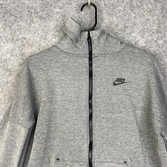 Nike Tech Fleece Windrunner Hoodie Full Zip- Grey Carbon 811710-063 Size S FLAW - Picture 2 of 10